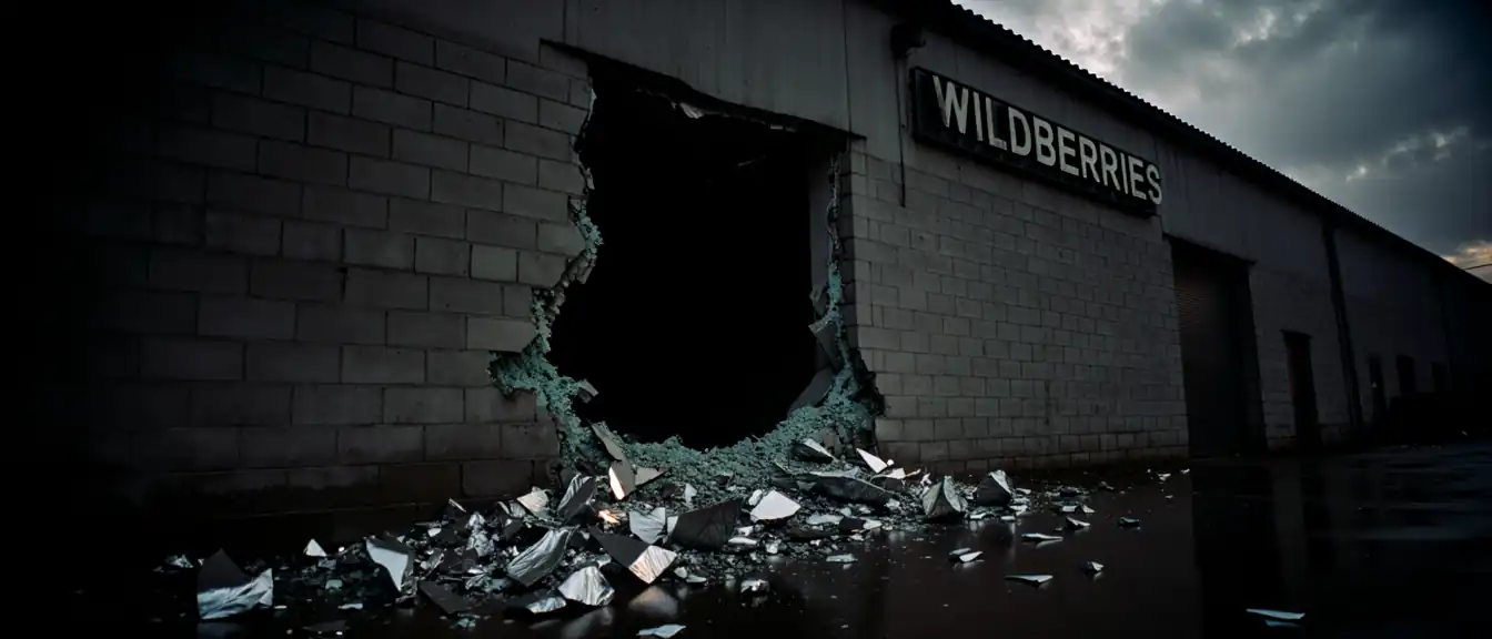 Последствия атаки: обломки беспилотника пробили стену склада Wildberries в Тверской области