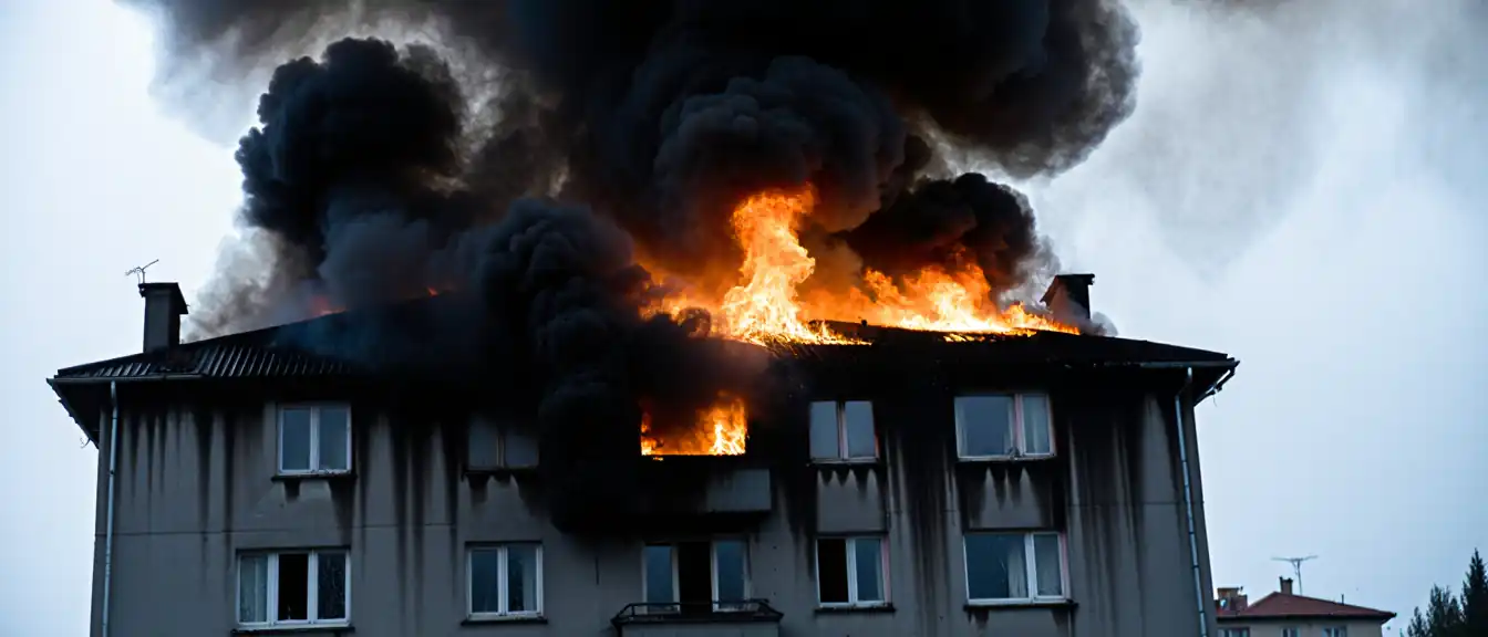 Крупный пожар на крыше пятиэтажки в Новокуйбышевске затронул более тысячи квадратных метров