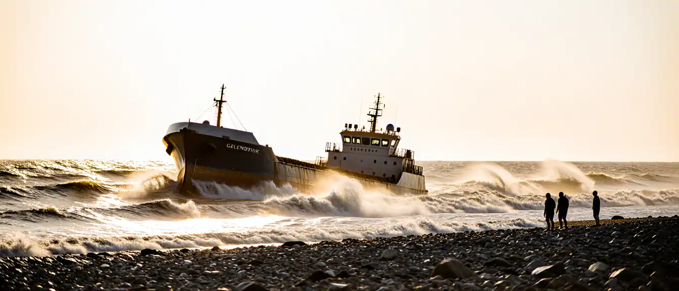 Риски загрязнения морской воды в Геленджике исключены после посадки строительного судна на мель